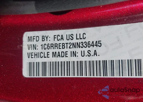 2022 Ram 1500 Big Horn 4X2 6'4 Box from USA, damaged, VIN 1C6RREBT2NN336445